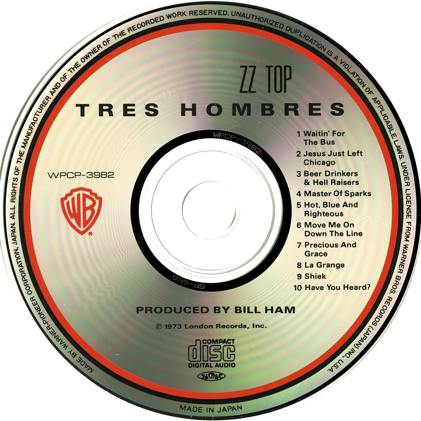 ZZ Top  Tres Hombres : CD JPN